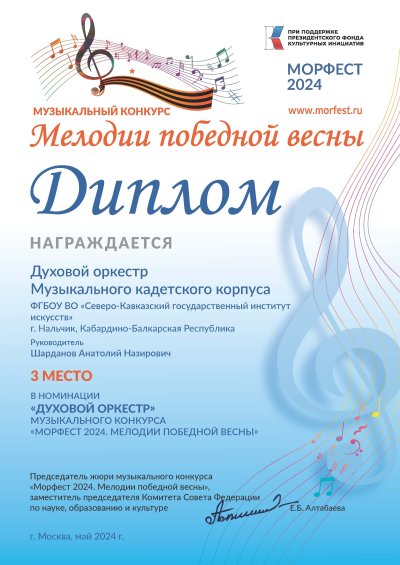 Оркестр МКК СКГИИ - победитель конкурса «Мелодии победной весны»